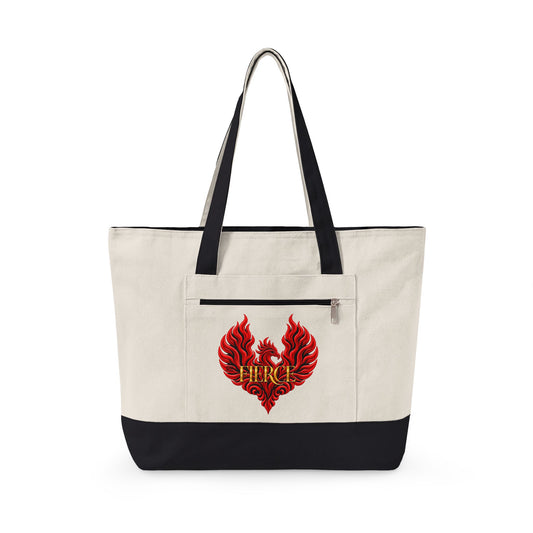 FIERCE Phoenix Two-Tone Zippered Canvas Tote | The Other "F" Words Collection