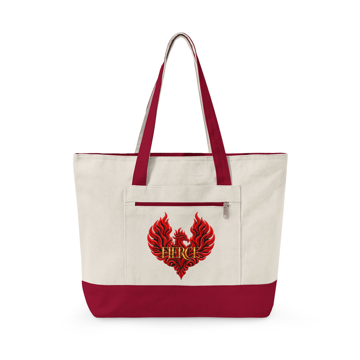FIERCE Phoenix Two-Tone Zippered Canvas Tote | The Other "F" Words Collection